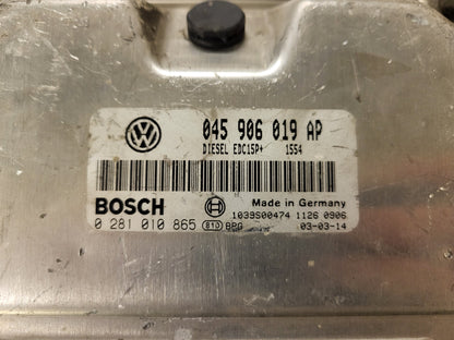 VW GOLF POLO ECU / 045906019AP / 0281010865 / EDC15P+ / BOSCH