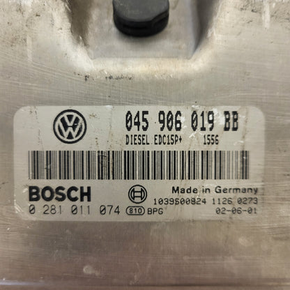 VW SEAT ECU / 045906019BB / 0281011074 / EDC15P+ / BOSCH