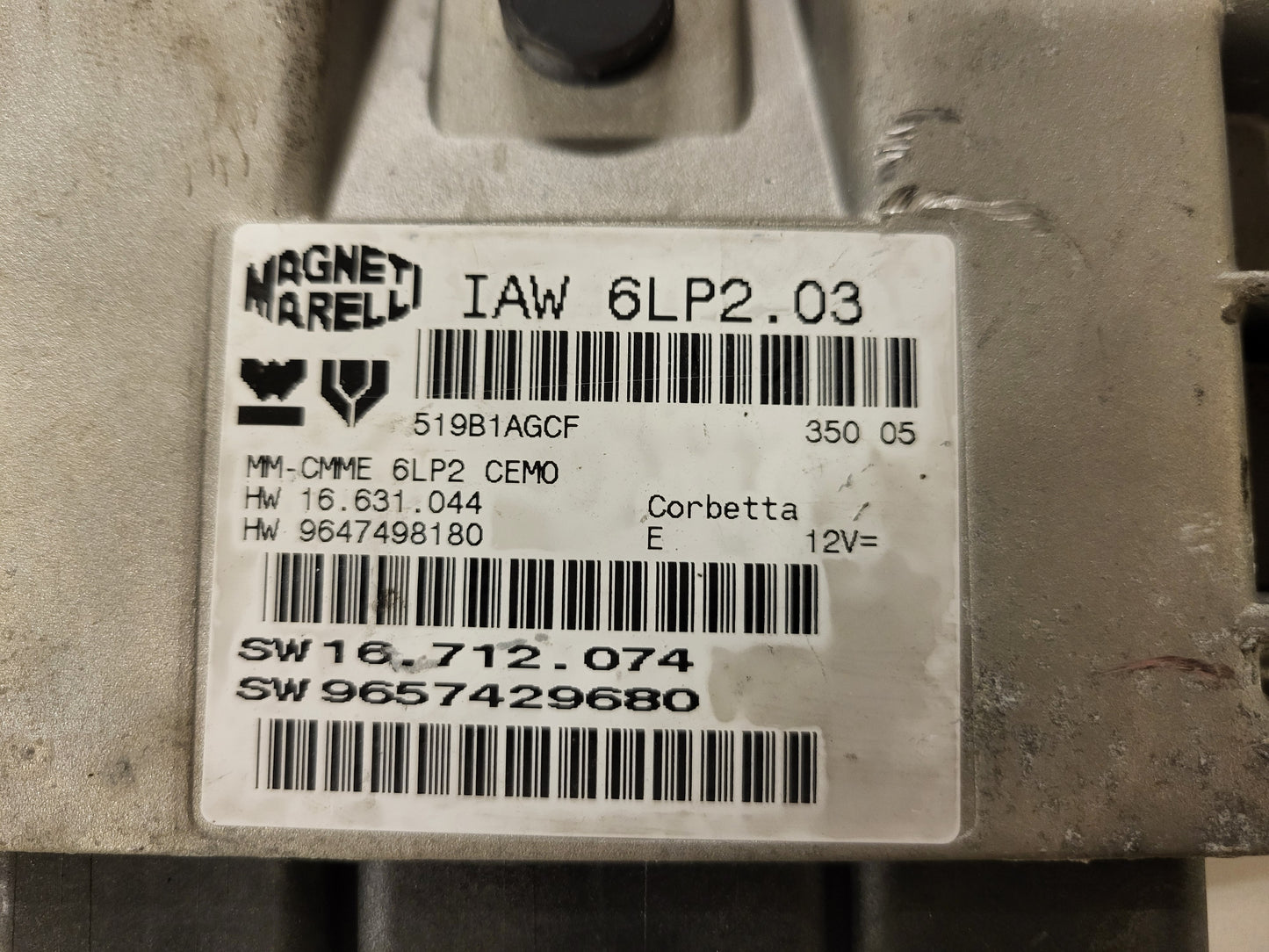 PEUGEOT CITROEN ECU / IAW 6LP2.03 / 9657429680 / 9647498180 / MAGNETI MARELLI