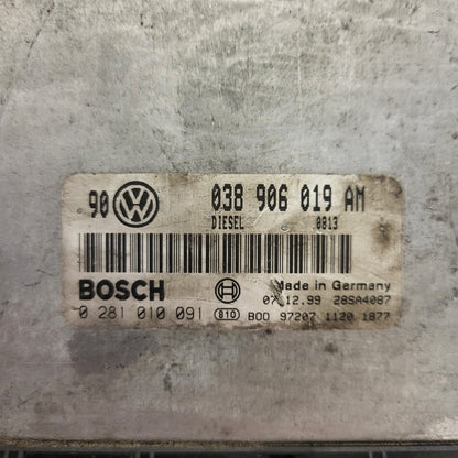 VW GOLF ECU / 038906019AM / 0281010091 / BOSCH