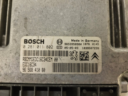 PEUGEOT CITROEN ECU / 0281011802 / 9656841080 / 9653958980 / EDC16C34 / BOSCH