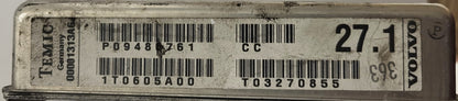 Volvo S60 V70 XC70 S80 ECU / P09480761 / 1T0505A00 / T02060554 / TEMIC