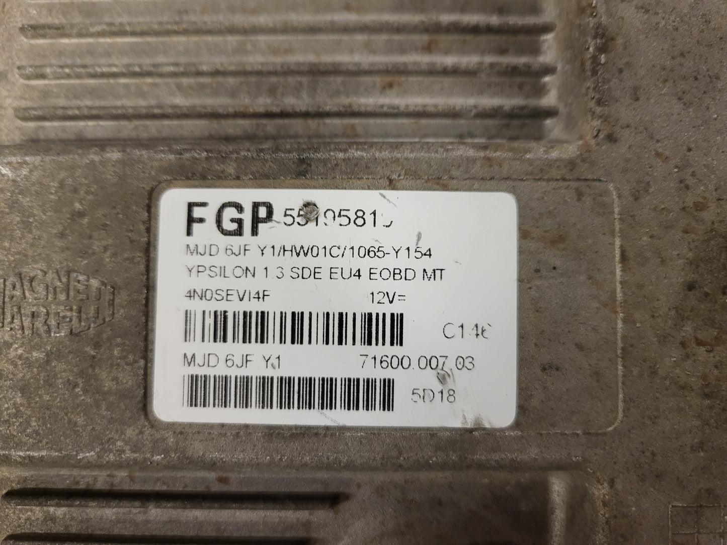 LANCIA YPSILON ECU MJD 6JF.Y1 / 5519581 / HW01C / 71600.007.03