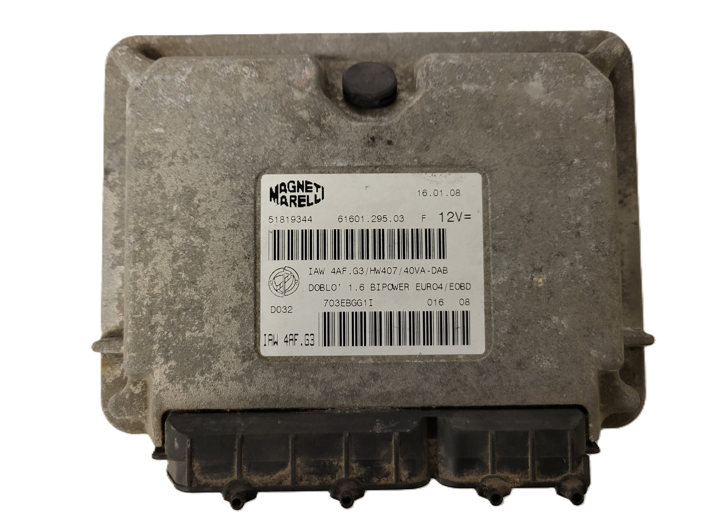 FIAT DOBLO BIPOWER ECU / IAW 4AF.G3 / 51819344 / HW407 / 61601.295.03