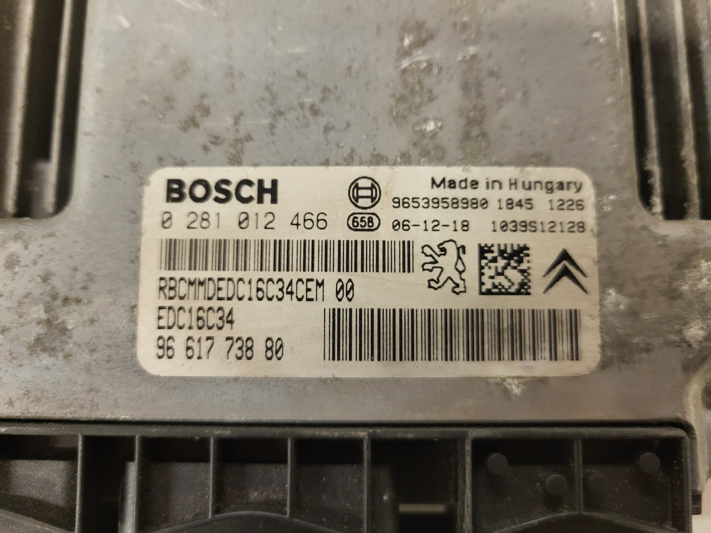 CITROEN XSARA PICASSO 1.6 HDI ECU / 0281012466 / 9661773880 / 9653958980 / BOSCH