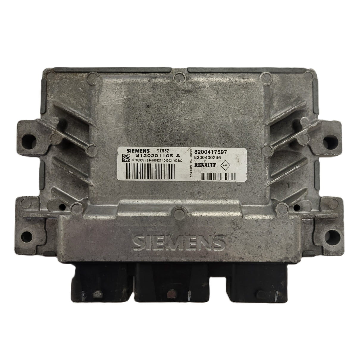 RENAULT ECU / S120201105 / S120201105A / SIM32 / 8200417597 / 8200400246 - B12-20 - 1