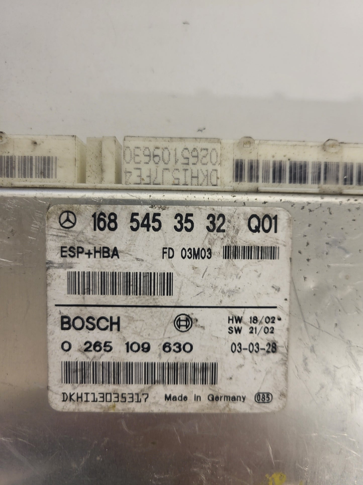 MERCEDES-BENZ A CLASS W168 ESP ECU / 1685453532 / 0265109630 / BOSCH ESP+HBA
