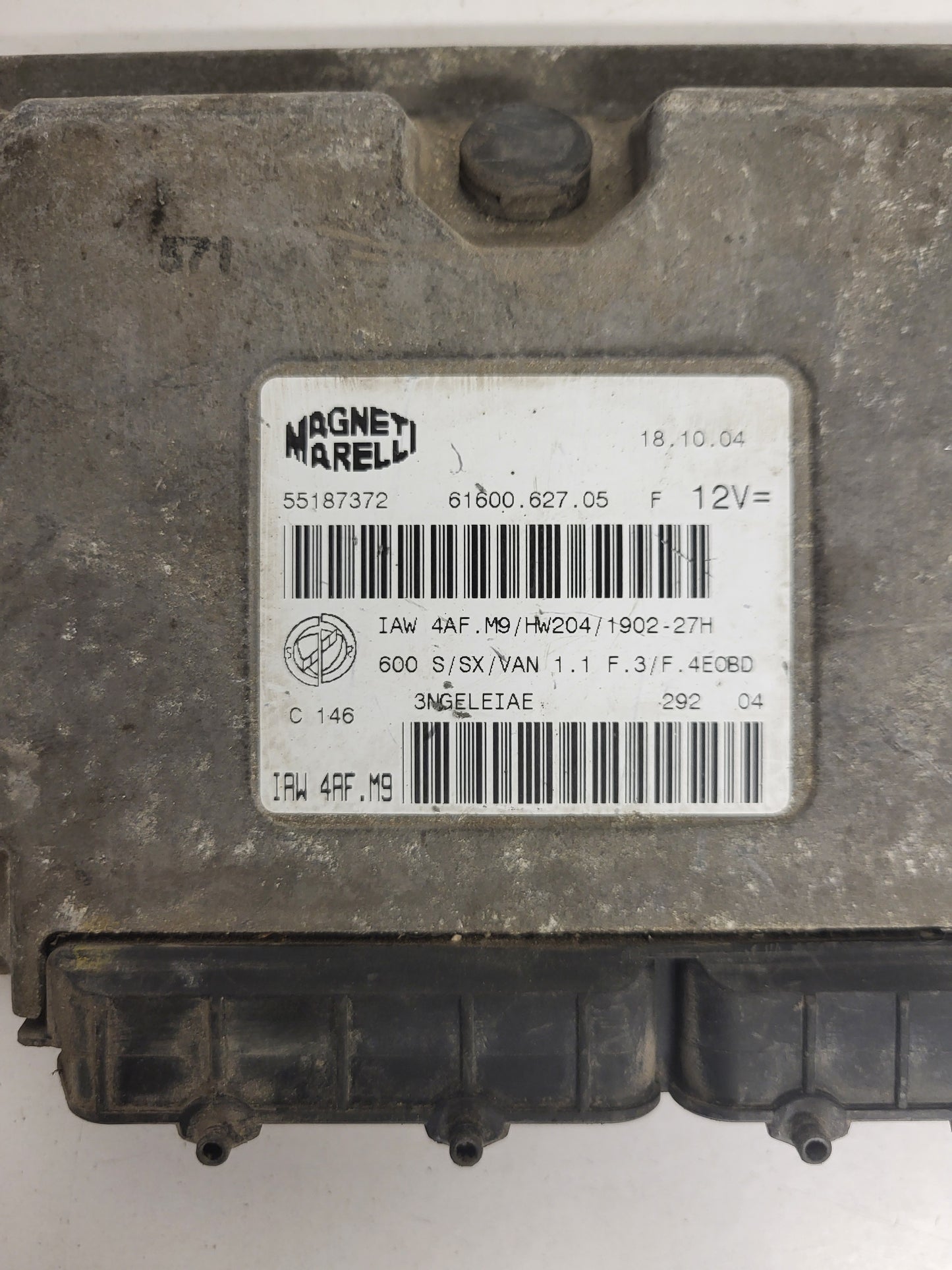 Fiat Seicento 600 ECU / 55187372 / IAW4AF.M9 / 61600.627.05 / MAGNETI MARELLI
