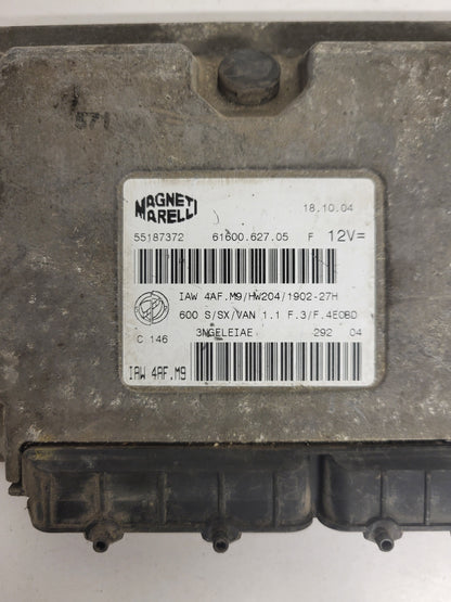 Fiat Seicento 600 ECU / 55187372 / IAW4AF.M9 / 61600.627.05 / MAGNETI MARELLI