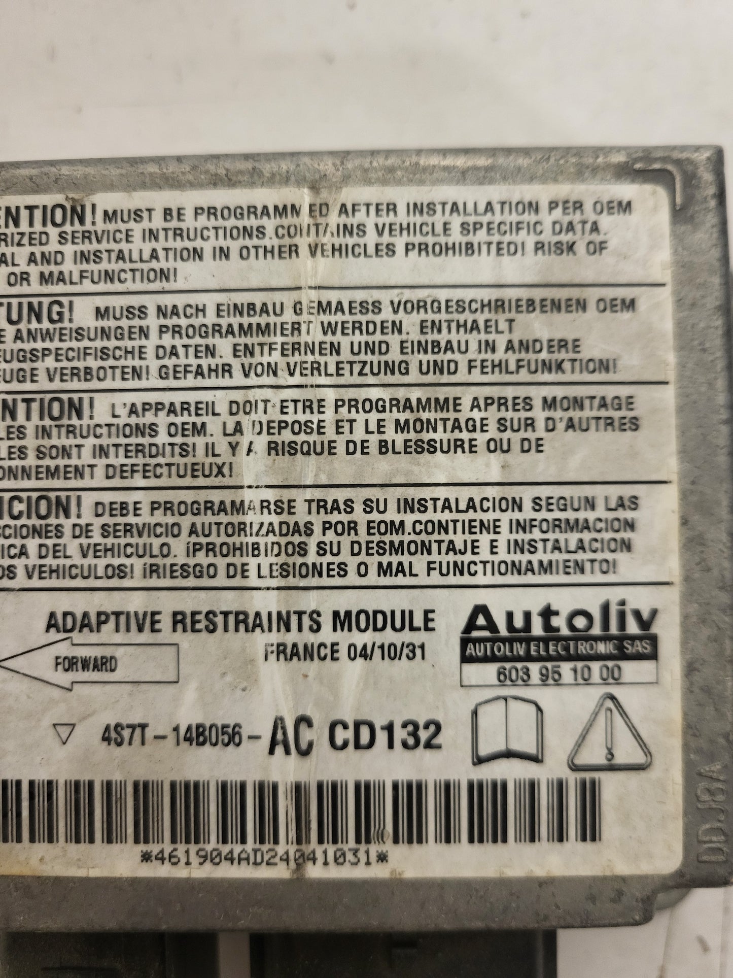 FORD MONDEO MK3 ECU MODULE / 4S7T-14B056-AC / 4S7T14B056AC / CD132