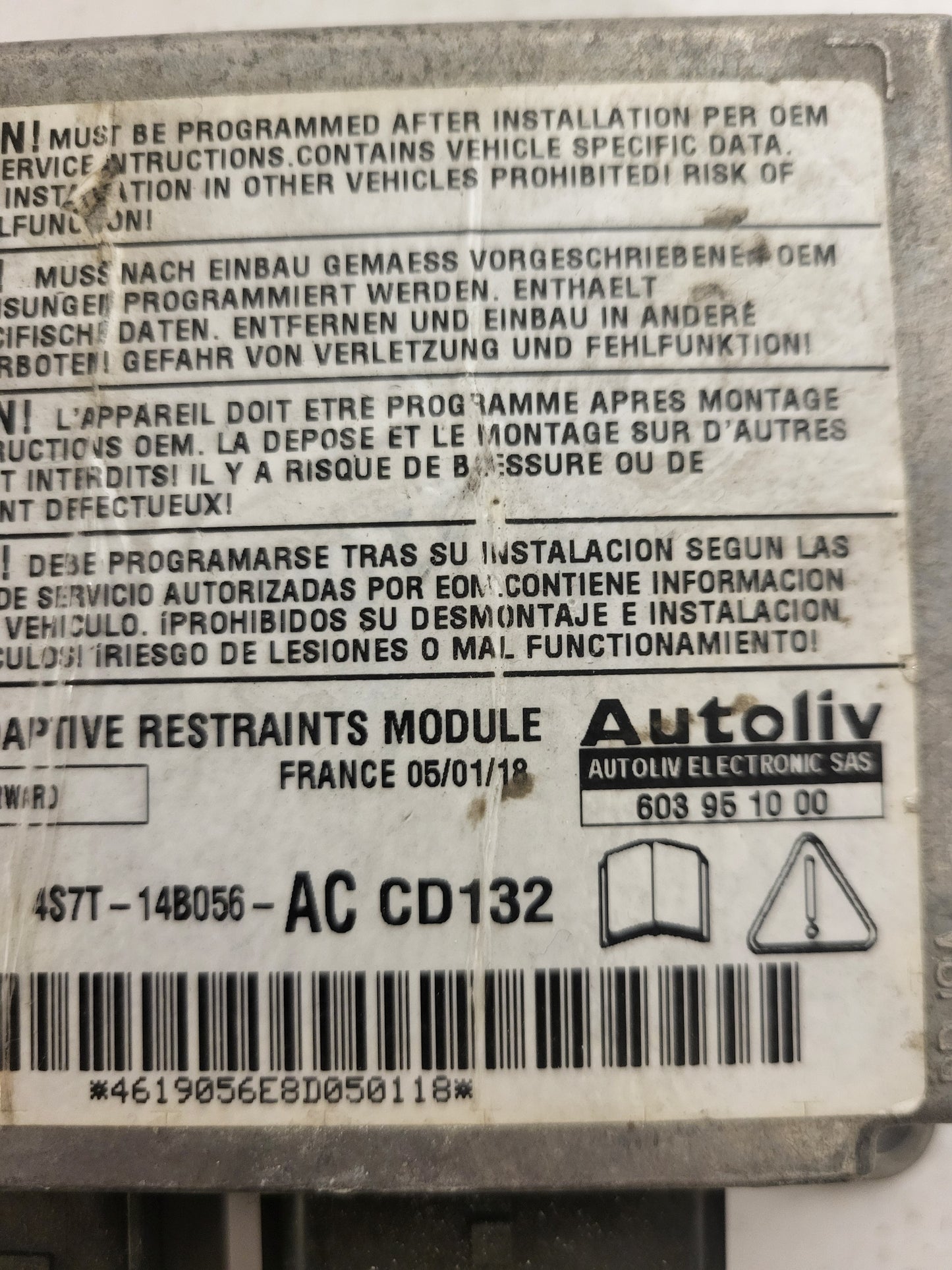 FORD MONDEO MK3 ECU MODULE / 4S7T-14B056-AC / 4S7T14B056AC / CD132