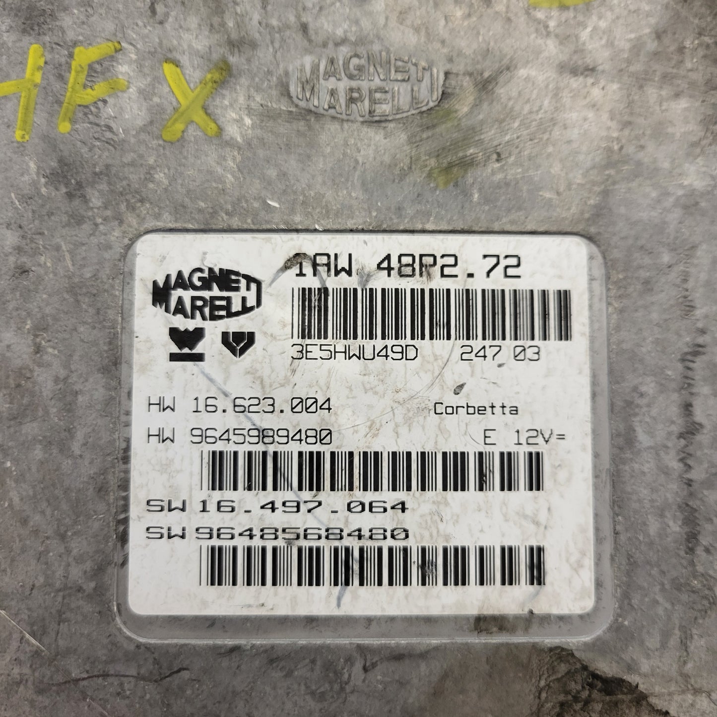 PEUGEOT CITROEN ECU / IAW 48P2.72 / SW 9648568480 / HW 9645989480 / MAGNETI MARELLI