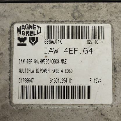 FIAT MULTIPLA ECU IAW 4EF.G4 / 51798647 / 61601.294.01 / HW226 / MAGNETI MARELLI - B13-19 - 2