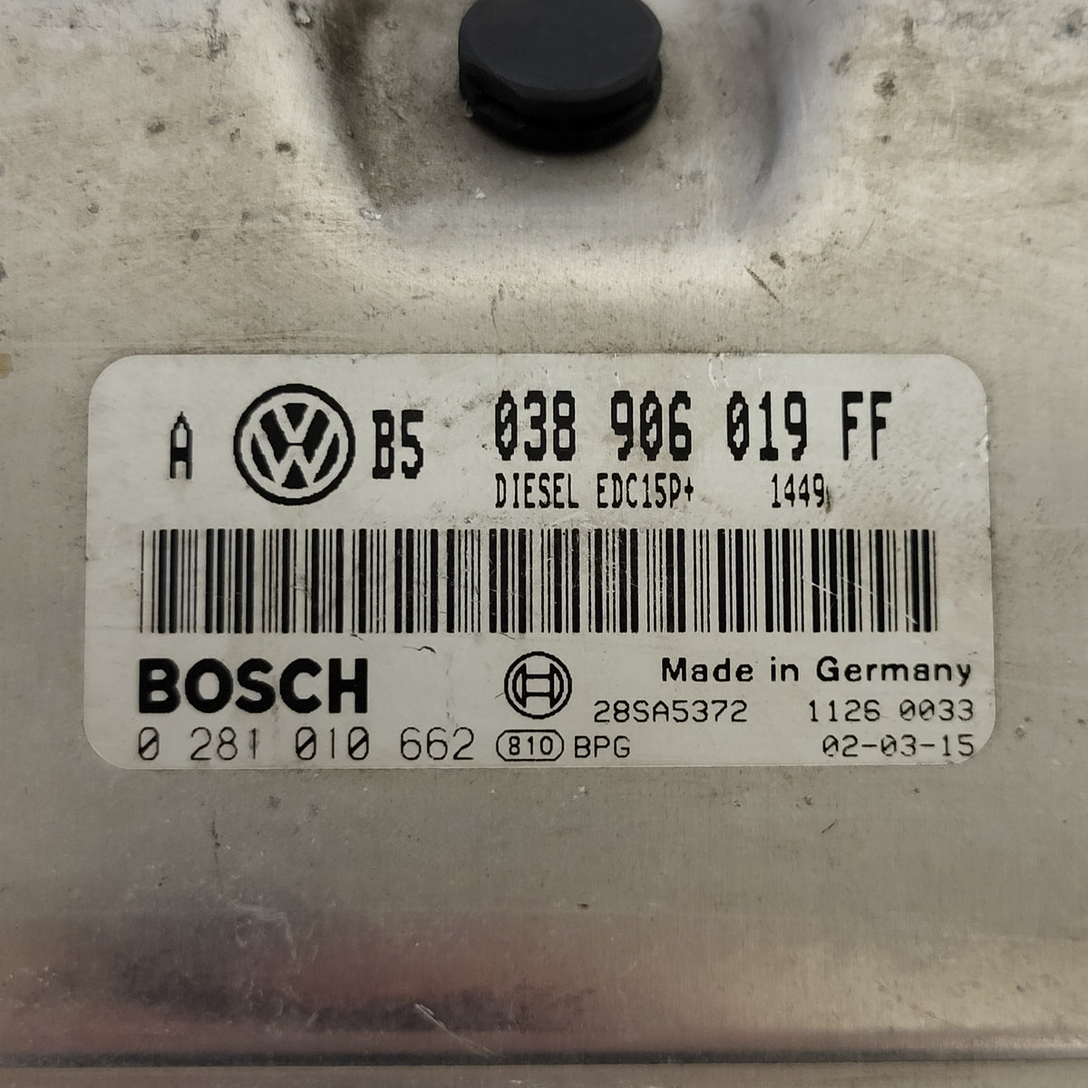 VW GOLF BORA ECU / 038906019FF / EDC15P+ / 0281010662 / BOSCH - B13-20 - 2