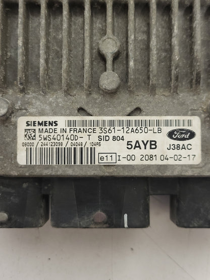 FORD FIESTA 1.4 ECU / 3S61-12A650-LB / 5WS40140D-T / SID804 / 5AYB J38AC - B13-21 - 2