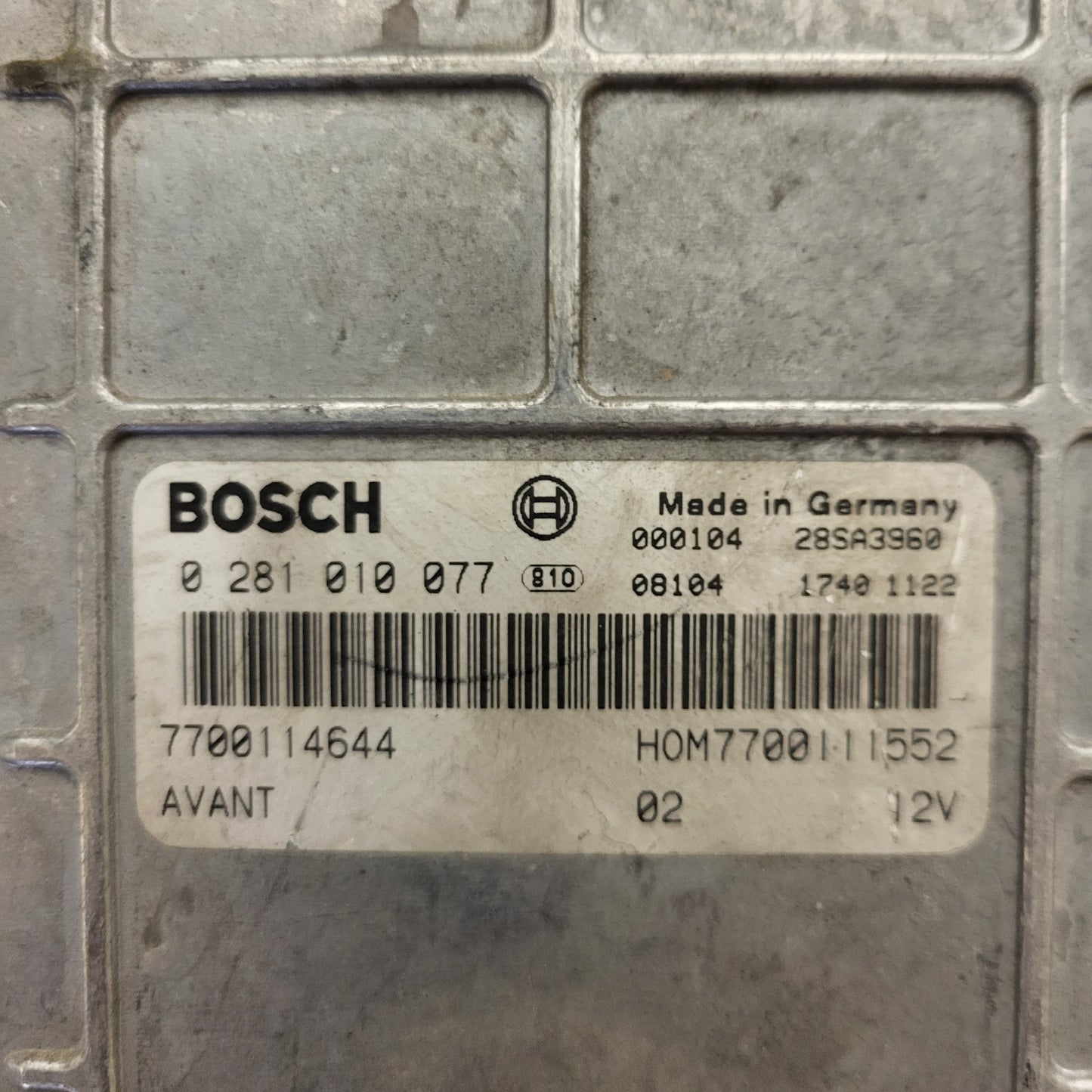 Renault Scenic 1.9 ECU / 0281010077 / 7700114644 / HOM7700111552 / BOSCH