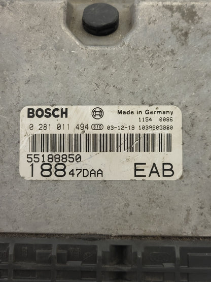 3x FIAT PUNTO ECU / 0281011494 / 55188850 / BOSCH BULK STOCK