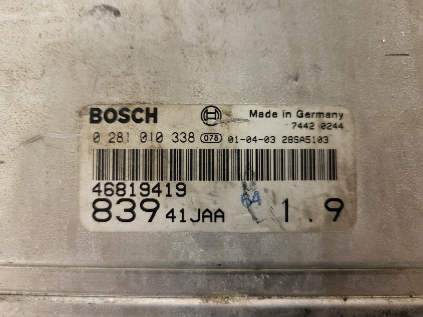 LANCIA LYBRA 1.9 JTD ECU / 0281010338 / 46819419 / BOSCH