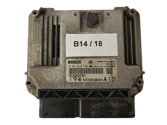 FIAT CROMA 1.9 JTDM ECU / 0281012149 / 55202701 / BOSCH