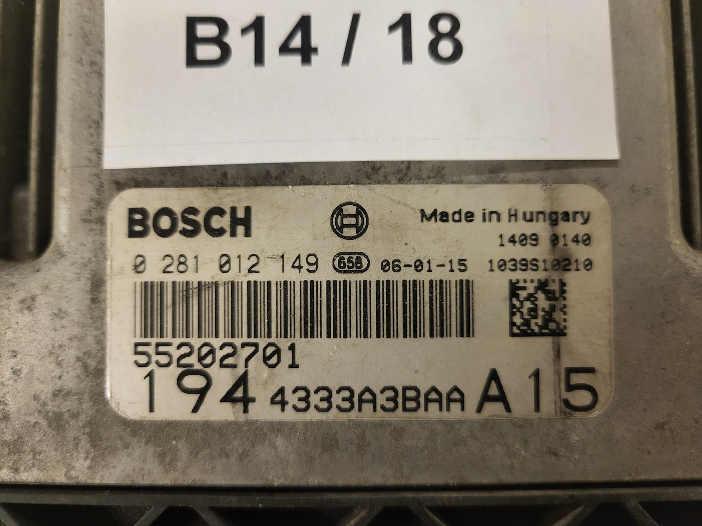 FIAT CROMA 1.9 JTDM ECU / 0281012149 / 55202701 / BOSCH