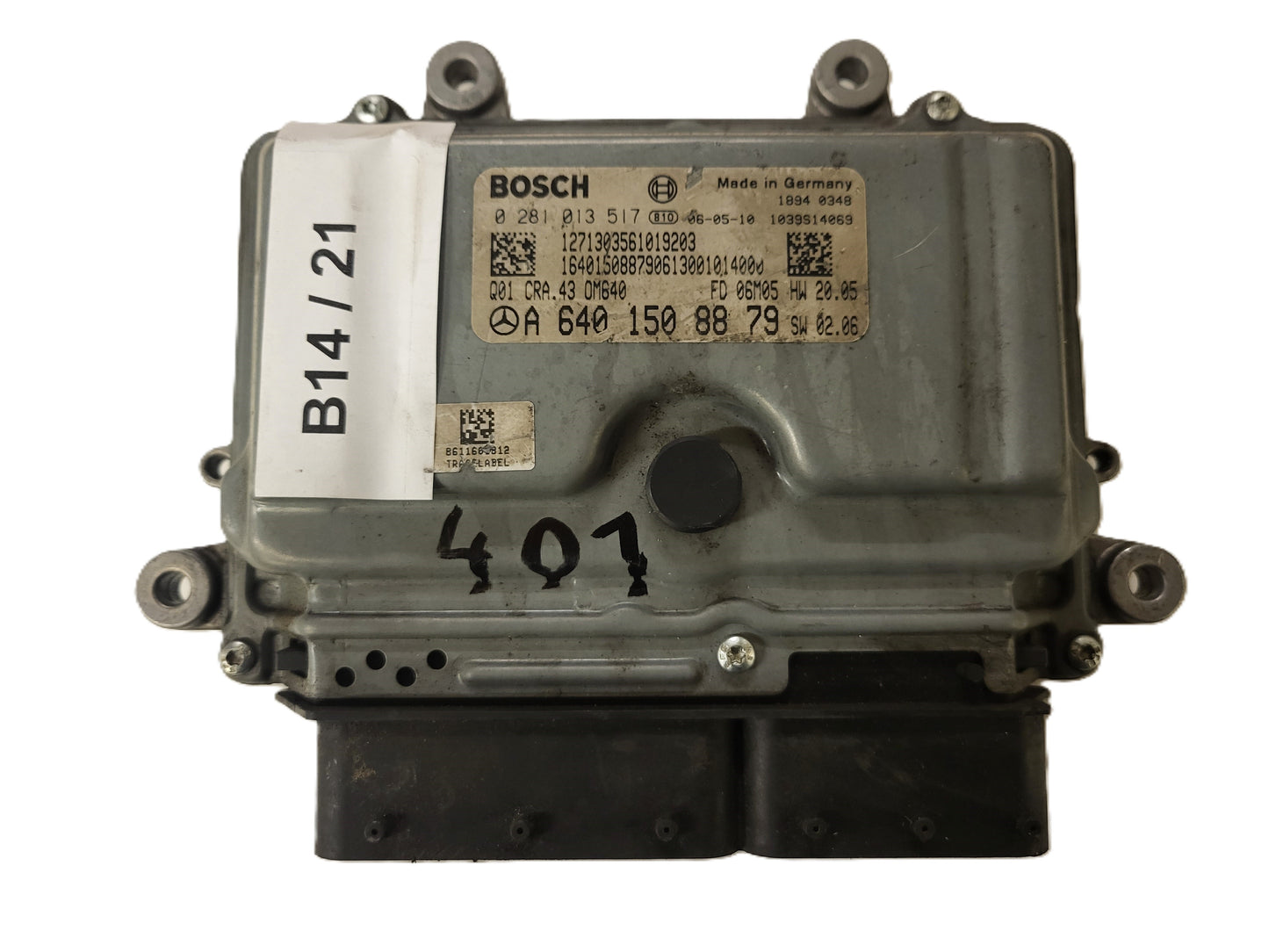 MERCEDES W169 W245 ECU / 0281013517 / A6401508879 / CRA.43 / OM640 / BOSCH