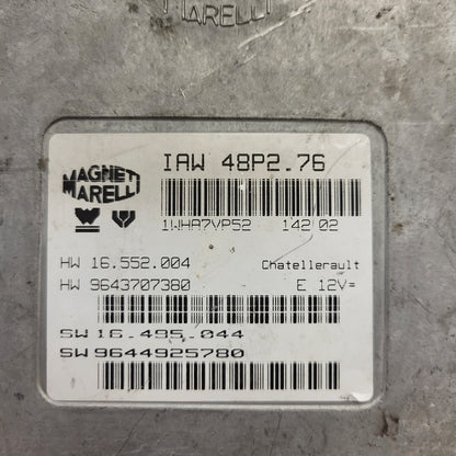 PEUGEOT 206 ECU / IAW 48P2.76 / 9643707380 / 9644925780 / MAGNETI MARELLI
