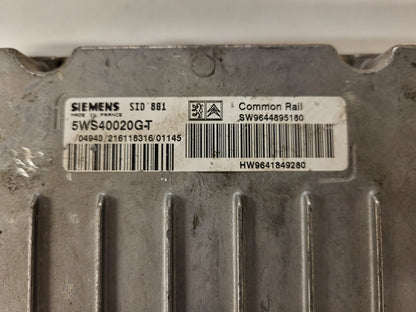 PEUGEOT ECU / 5WS40020G-T / SW9644895180 / HW9641849280 / SIEMENS