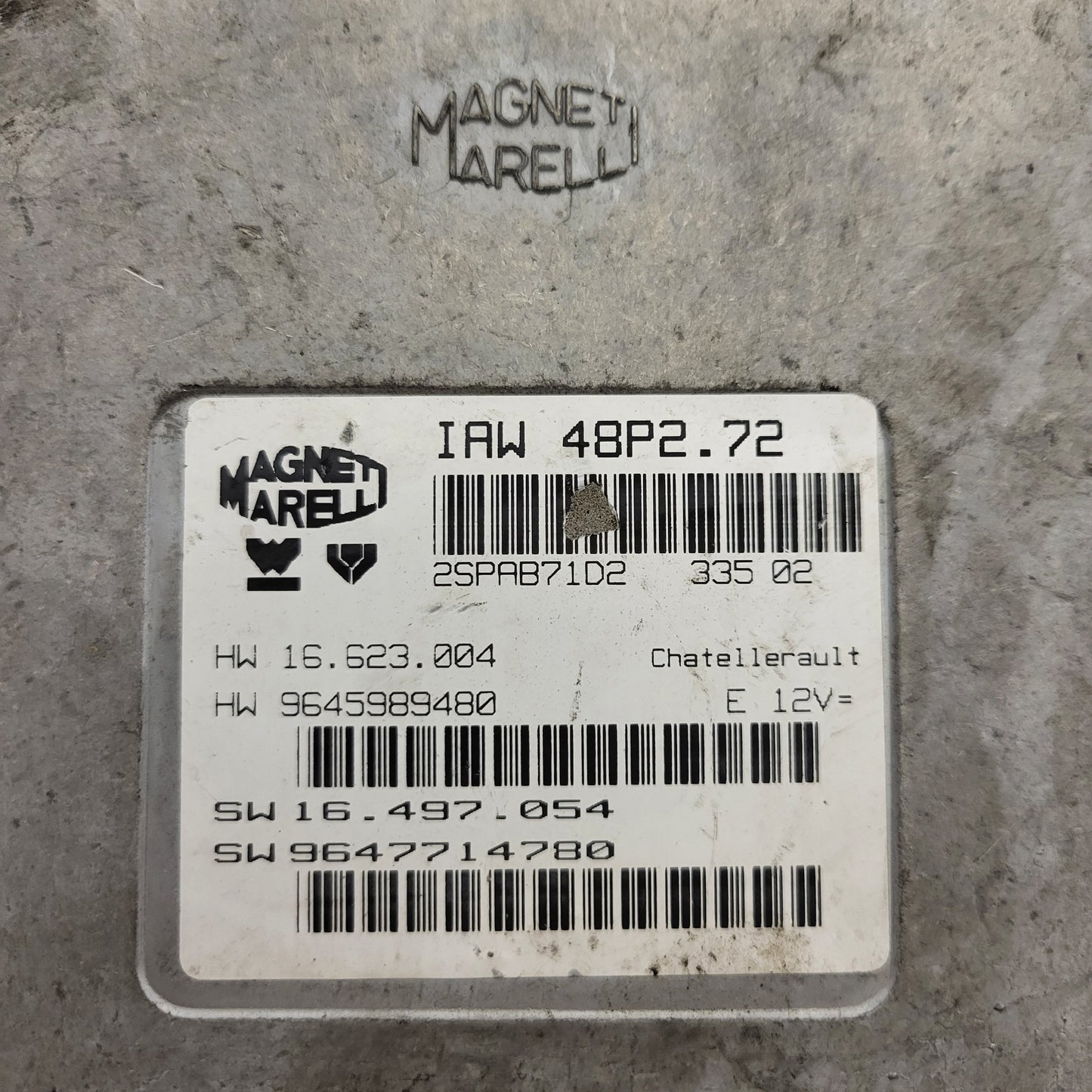 PEUGEOT CITROEN ECU / IAW48P2.72 / SW 9647714780 / HW 9645989480 / MAGNETI MARELLI