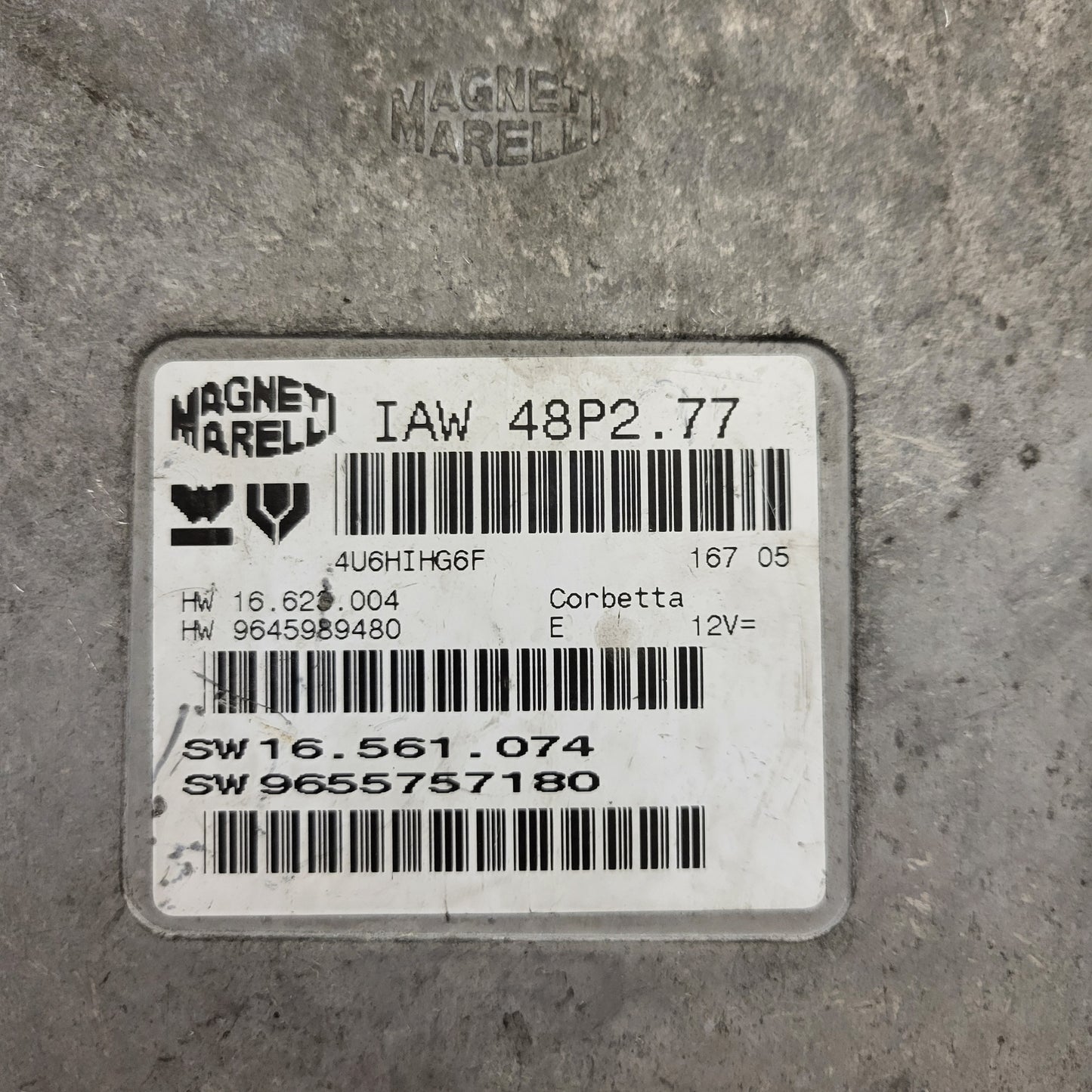 PEUGEOT 206 ECU / IAW 48P2.77 / 9655757180 / 9645989480 / MAGNETI MARELLI