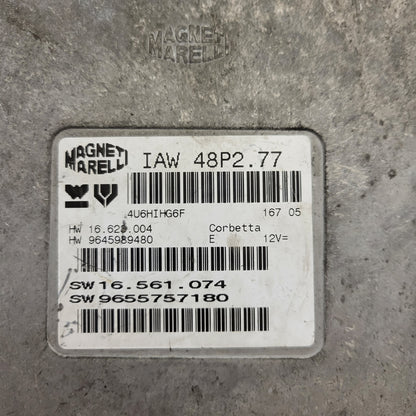 PEUGEOT 206 ECU / IAW 48P2.77 / 9655757180 / 9645989480 / MAGNETI MARELLI
