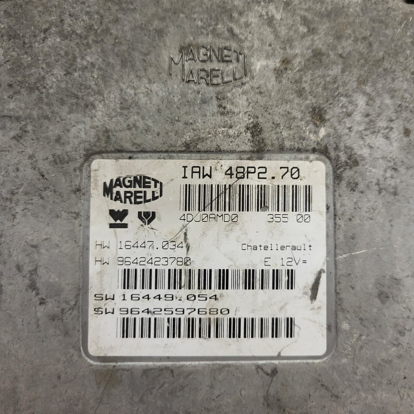 PEUGEOT 206 ECU / IAW 48P2.70 / 9642597680 / 9642423780 / MAGNETI MARELLI