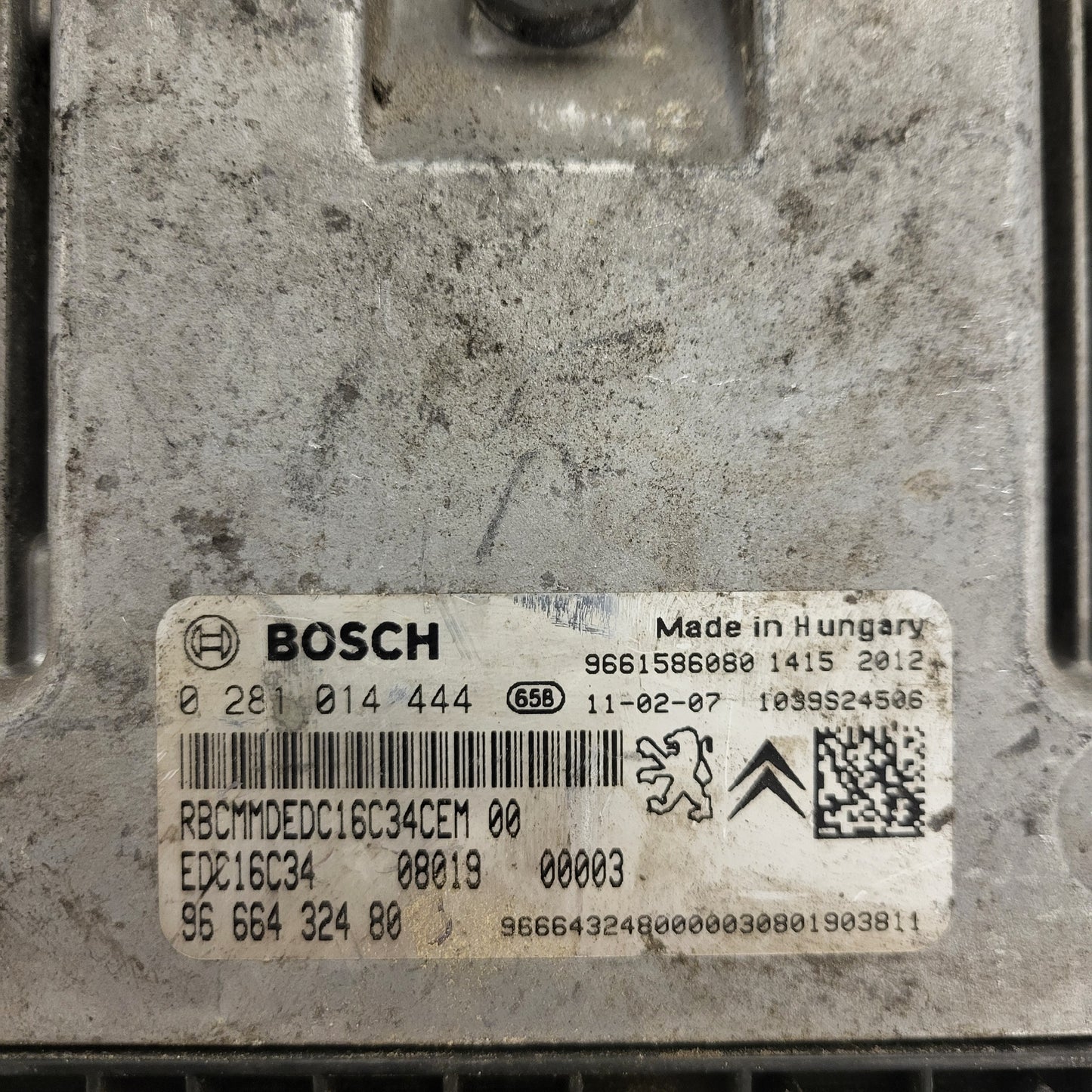 CITROEN C5 ECU / 0281014444 / EDC16C34 / 9666432480 / 9661586080 / BOSCH