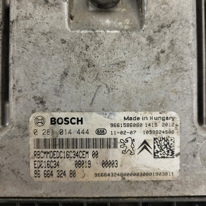CITROEN C5 ECU / 0281014444 / EDC16C34 / 9666432480 / 9661586080 / BOSCH
