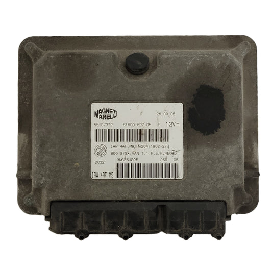 Fiat Seicento 600 ECU / 55187372 / IAW 4AF.M9 / 61600.627.05 / HW204 / MAGNETI M - B16-11 - 1