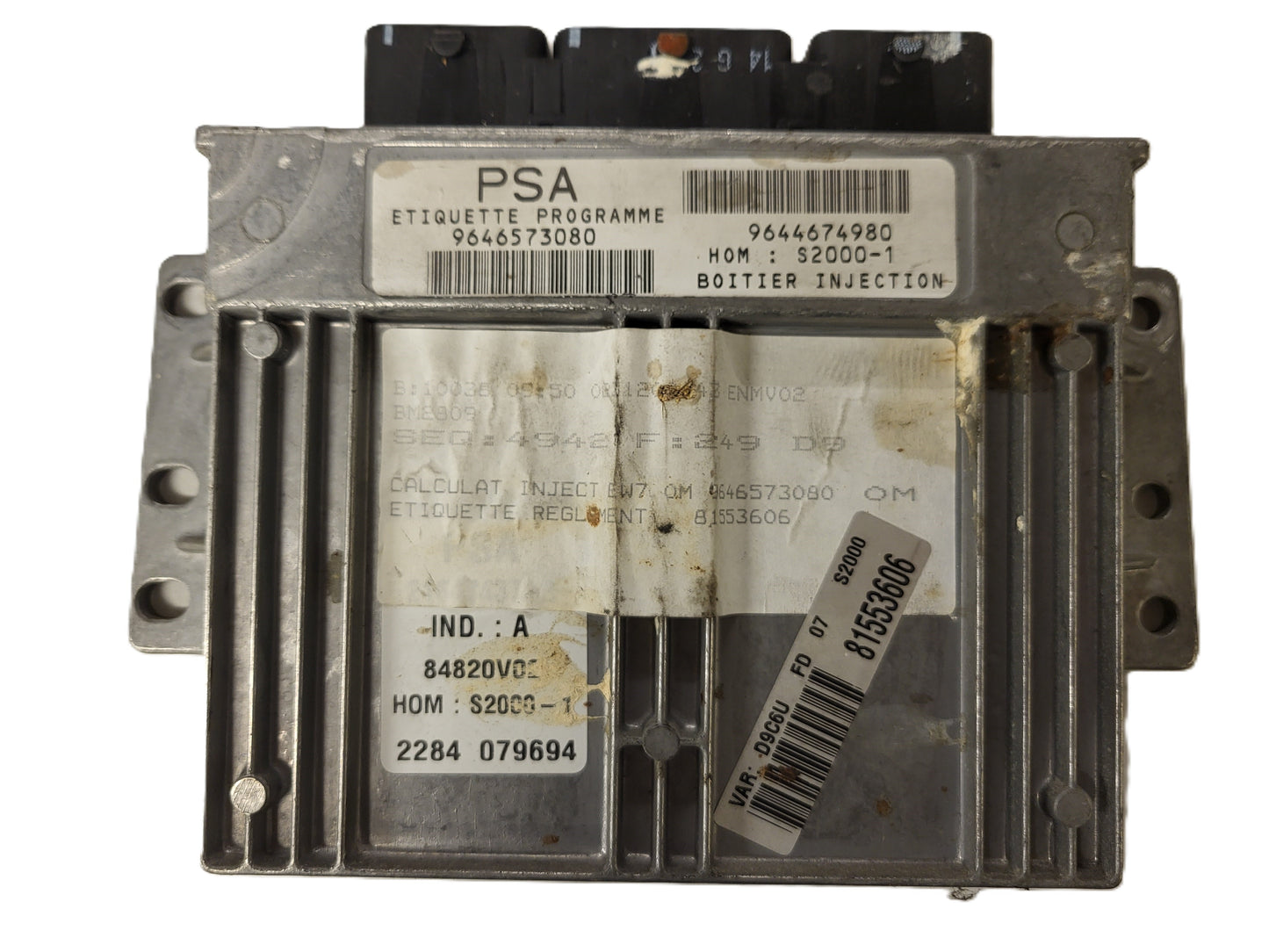 PEUGEOT CITROEN ECU / 9646573080 / 9644674980 / 84820V02 / HOMS2000-1 / SAGEM
