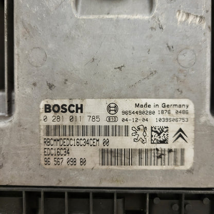 Peugeot Citroen ECU / 0281011785 / 9656709880 / 9654490280 / EDC16C34 / BOSCH