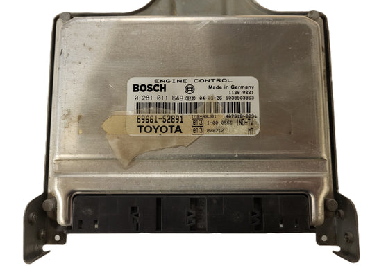 TOYOTA YARIS ECU / 0281011649 / 89611-52891 / 1039S03863 / BOSCH
