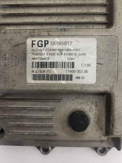 FIAT PUNTO ECU / MJD 6JF.P3 / 55195817 / HW1BM / 71600.053.00 / MAGNETI MARELLI
