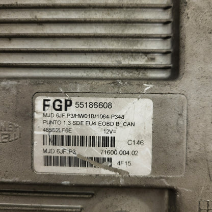 Fiat Punto 1.3 ECU / 55186608 / MJD 6JF.P3 / HW01B / MAGNETI MARELLI