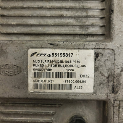 Fiat Punto ECU / MJD 6JF.P3 / 55195817 / HW01B / 71600.004.04 / MAGNETI MARELLI