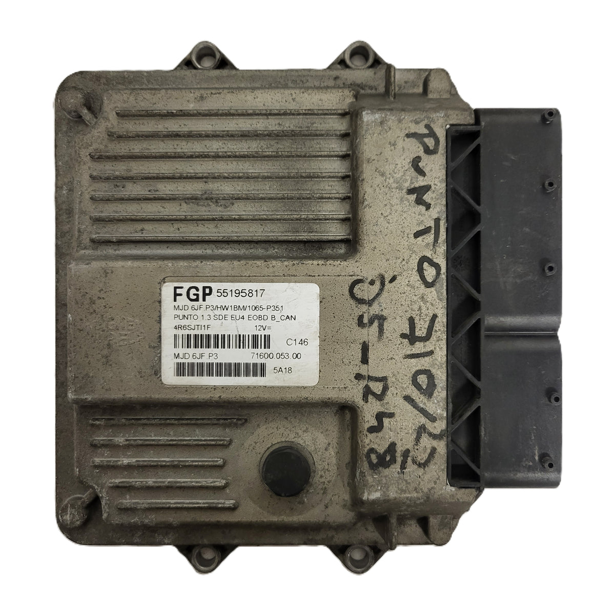 Fiat Punto ECU / MJD 6JF.P3 / 55195817 / HW01B / 71600.004.04 / MAGNETI MARELLI - B19-10 - 1