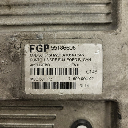 Fiat Punto 1.3 ECU / 55186608 / MJD 6JF.P3 / HW01B / MAGNETI MARELLI