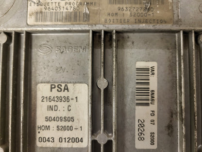 CITROEN XSARA PICASSO 1.8 ECU / 9640514780 / 9632727280 / 21643936-1 / SAGEM