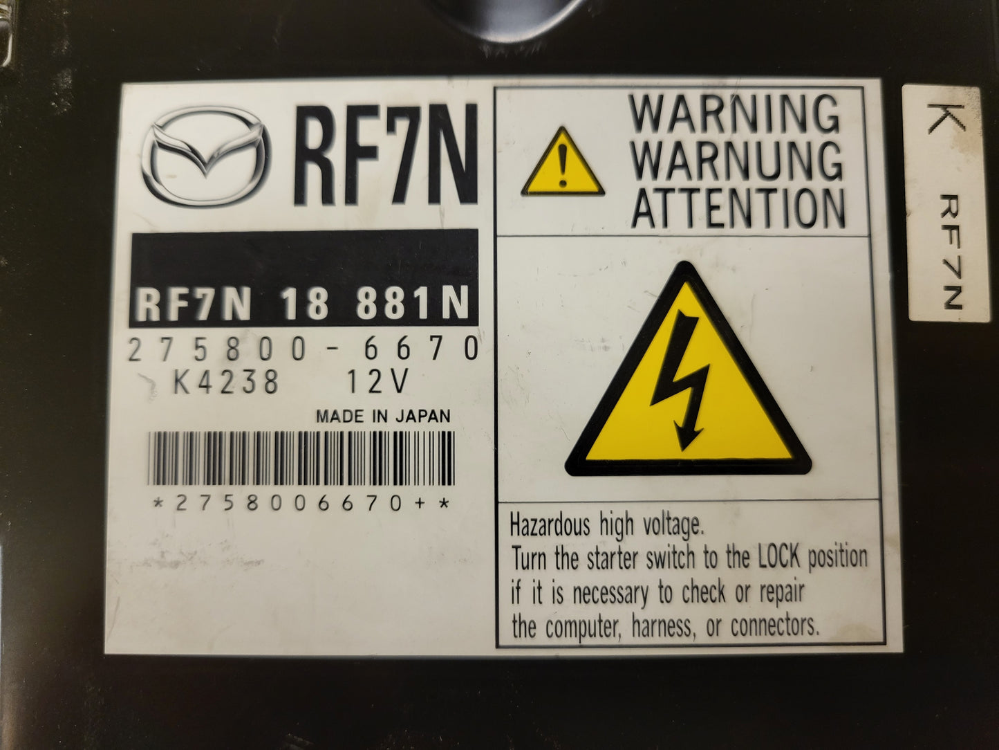 MAZDA 5 2.0 CD ECU / 275800-6670 / RF7N18881N / MAZDA