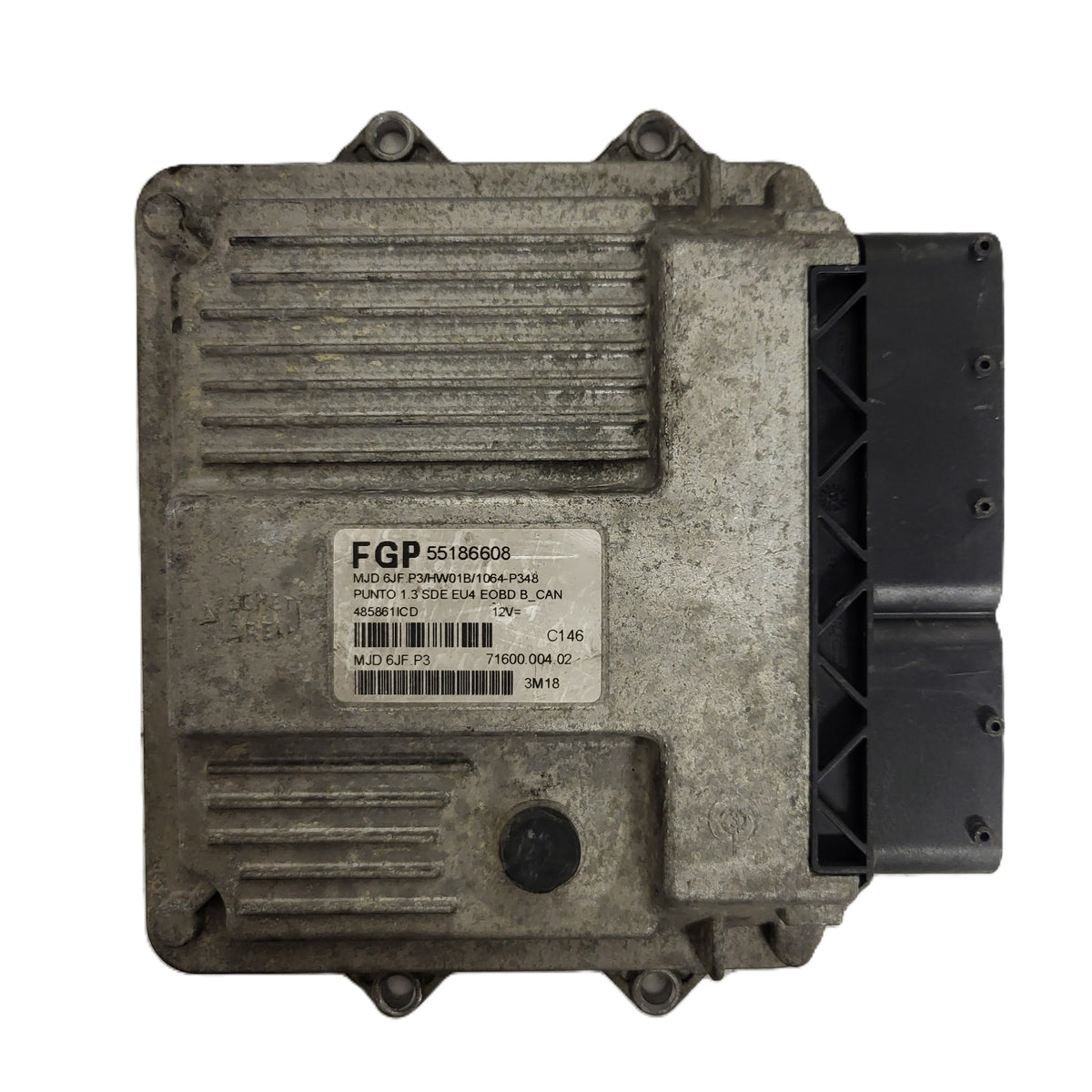 Fiat Punto 1.3 ECU / 55186608 / MJD 6JF.P3 / HW01B / MAGNETI MARELLI - B19-16 - 1
