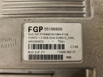 FIAT PUNTO ECU / 55186609 / MJD 6JF.P1 / HW01A / 71600.002.01 / MAGNETI MARELLI