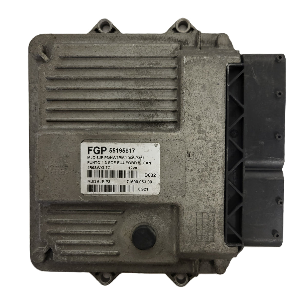 Fiat Punto ECU / MJD 6JF.P3 / 55195817 / HW01B / 71600.004.04 / MAGNETI MARELLI - B19-20 - 1