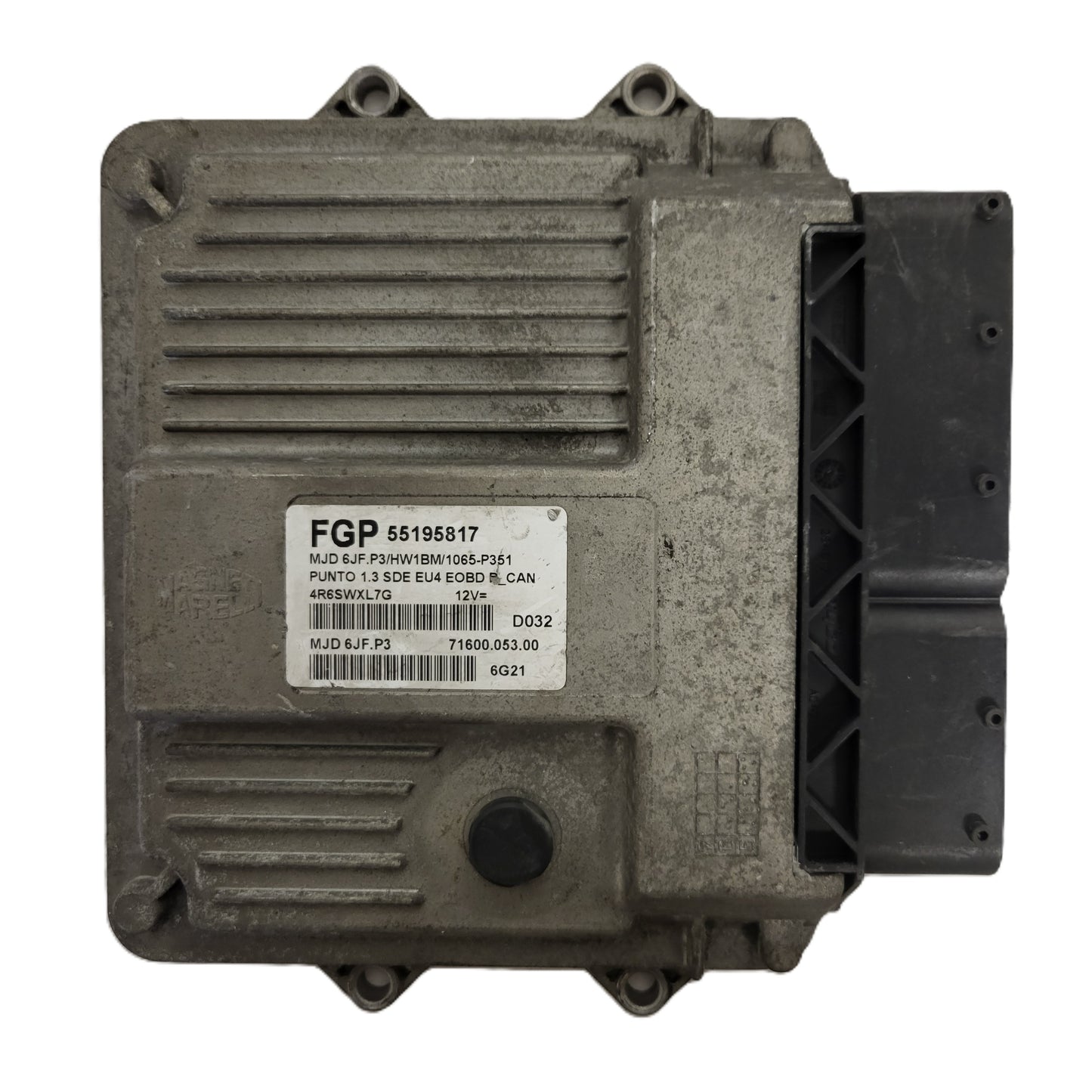 Fiat Punto ECU / MJD 6JF.P3 / 55195817 / HW01B / 71600.004.04 / MAGNETI MARELLI