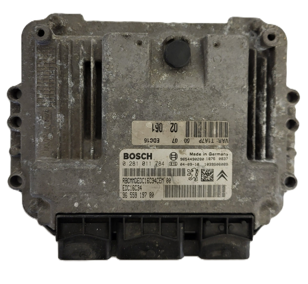 PEUGEOT CITROEN ECU / 0281011784 / 9655919780 / 9654490280 / EDC16C34 / BOSCH - B20-01 - 1