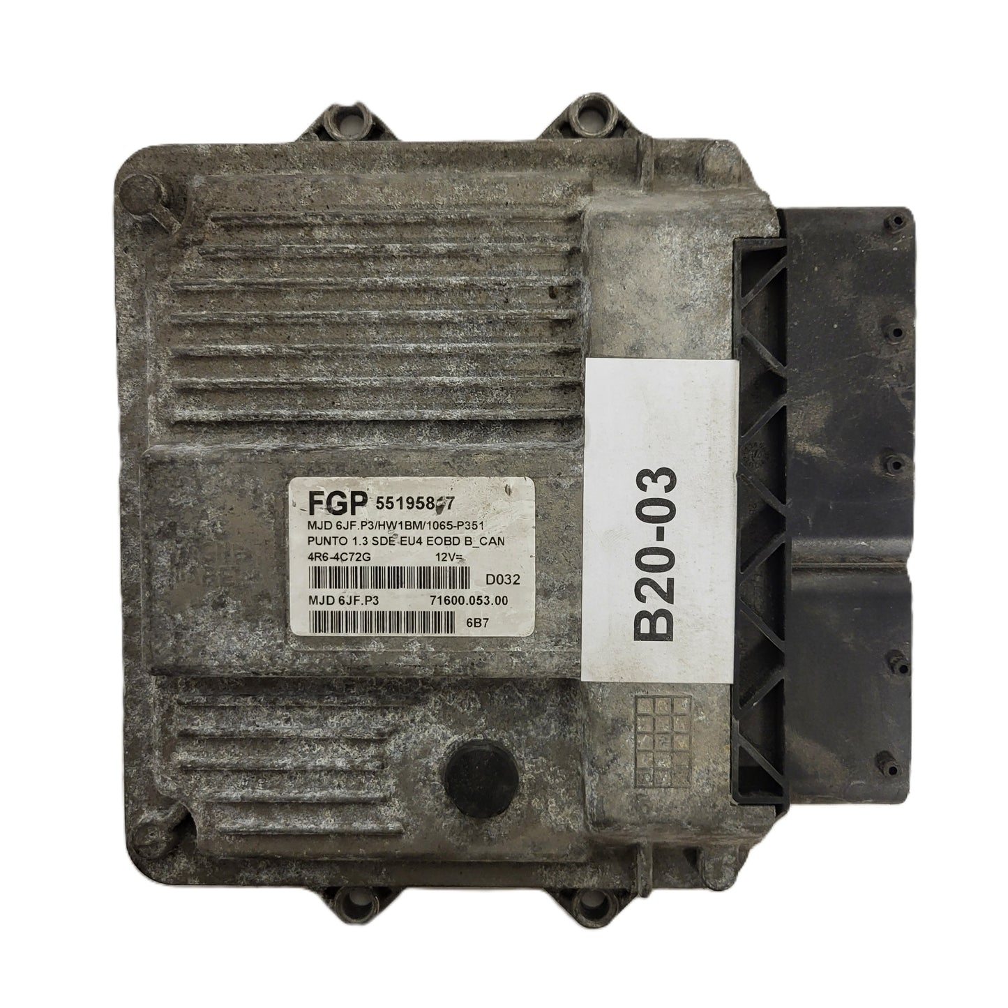 Fiat Punto ECU / MJD 6JF.P3 / 55195817 / HW01B / 71600.004.04 / MAGNETI MARELLI